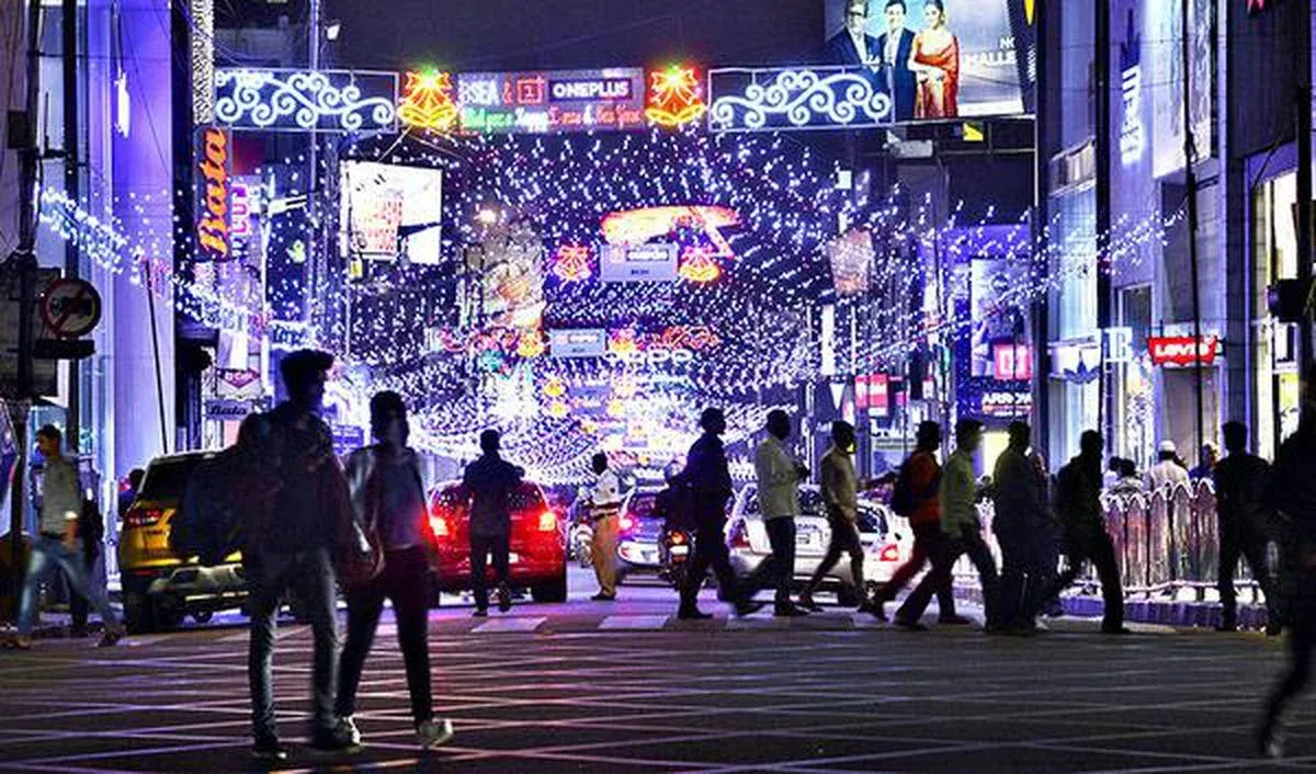 Brigade Road in Bangalore at Night.webp
